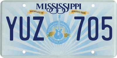 MS license plate YUZ705
