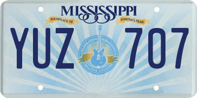 MS license plate YUZ707