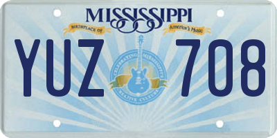 MS license plate YUZ708