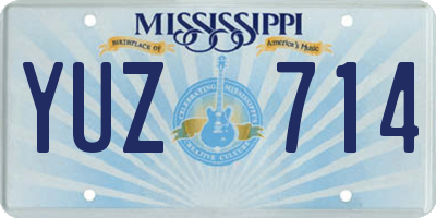 MS license plate YUZ714