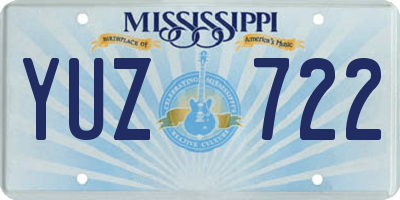 MS license plate YUZ722