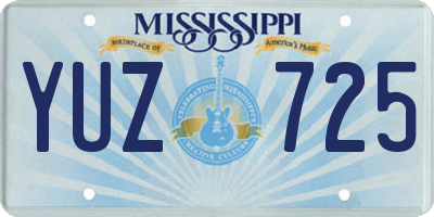 MS license plate YUZ725