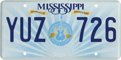 MS license plate YUZ726