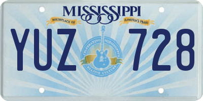 MS license plate YUZ728