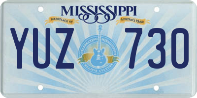 MS license plate YUZ730