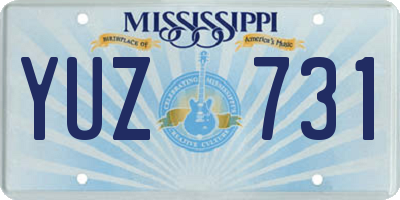 MS license plate YUZ731
