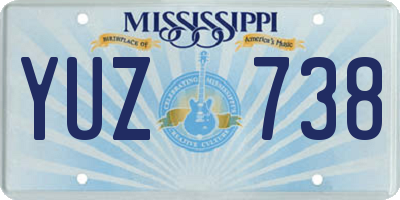MS license plate YUZ738