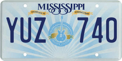 MS license plate YUZ740