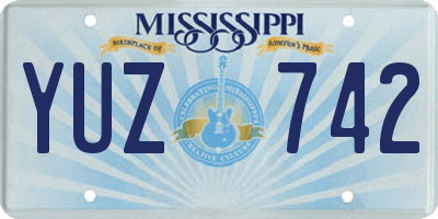 MS license plate YUZ742