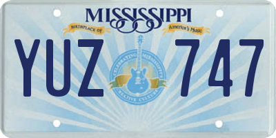 MS license plate YUZ747