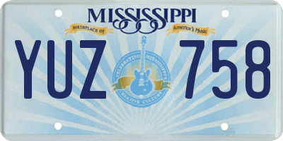 MS license plate YUZ758