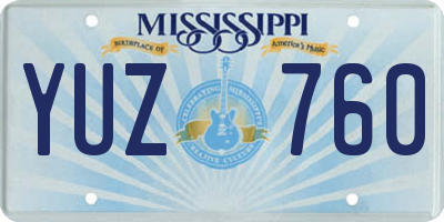 MS license plate YUZ760