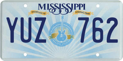 MS license plate YUZ762