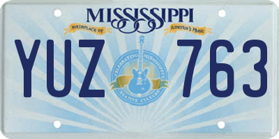 MS license plate YUZ763