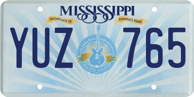 MS license plate YUZ765