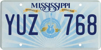 MS license plate YUZ768