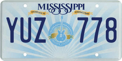 MS license plate YUZ778