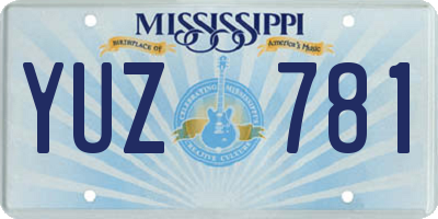 MS license plate YUZ781