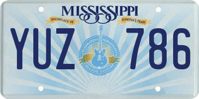 MS license plate YUZ786