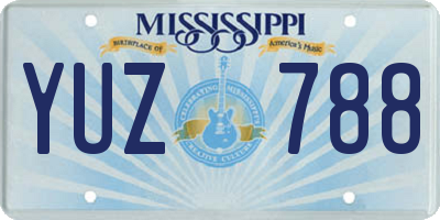 MS license plate YUZ788