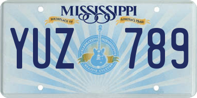 MS license plate YUZ789