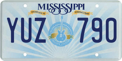 MS license plate YUZ790