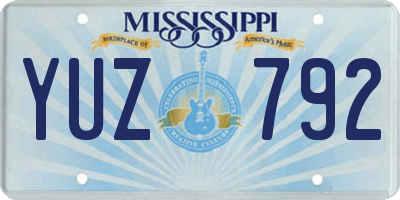 MS license plate YUZ792