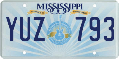 MS license plate YUZ793
