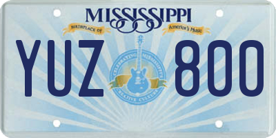MS license plate YUZ800