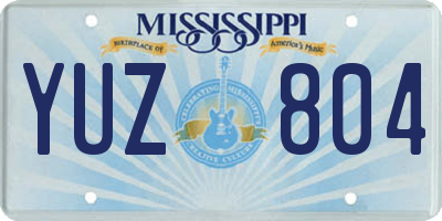 MS license plate YUZ804