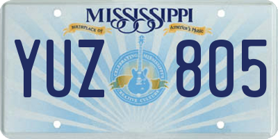MS license plate YUZ805
