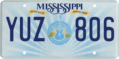 MS license plate YUZ806