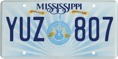MS license plate YUZ807