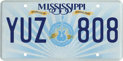 MS license plate YUZ808