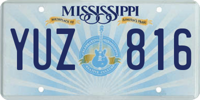 MS license plate YUZ816