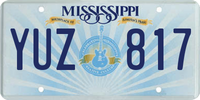 MS license plate YUZ817