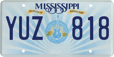 MS license plate YUZ818