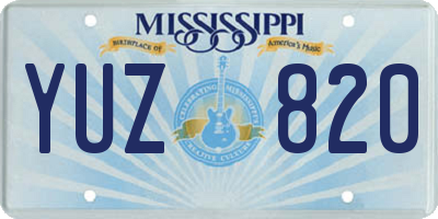 MS license plate YUZ820