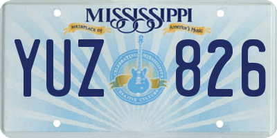 MS license plate YUZ826