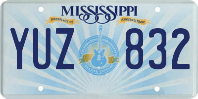 MS license plate YUZ832