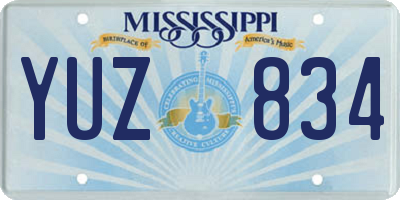 MS license plate YUZ834
