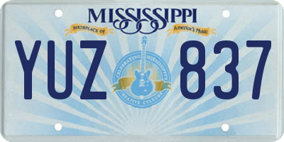 MS license plate YUZ837