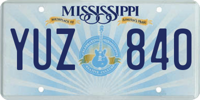 MS license plate YUZ840