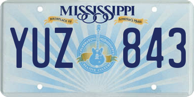 MS license plate YUZ843
