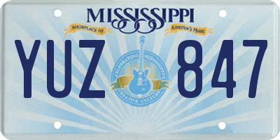 MS license plate YUZ847