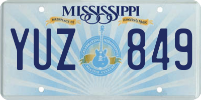 MS license plate YUZ849