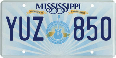 MS license plate YUZ850