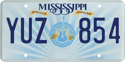 MS license plate YUZ854