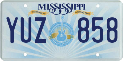 MS license plate YUZ858
