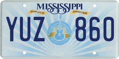 MS license plate YUZ860